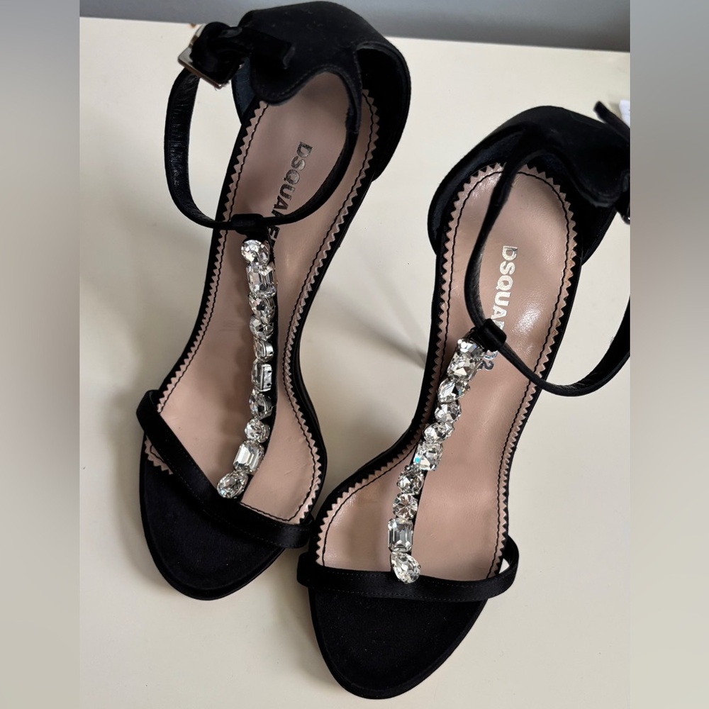 Dsquared2 Satin Gem Embellished Sandals